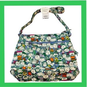 NWT! VERA BRADLEY X PEANUTS CROSSBODY MULTI ZIPPER POCKETS BAG W ADJ. STRAP. NEW